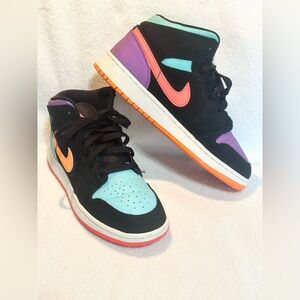 Air Jordan 1 Mid GS 'Candy' multicolor youth size 6.5Y(women’s 8)